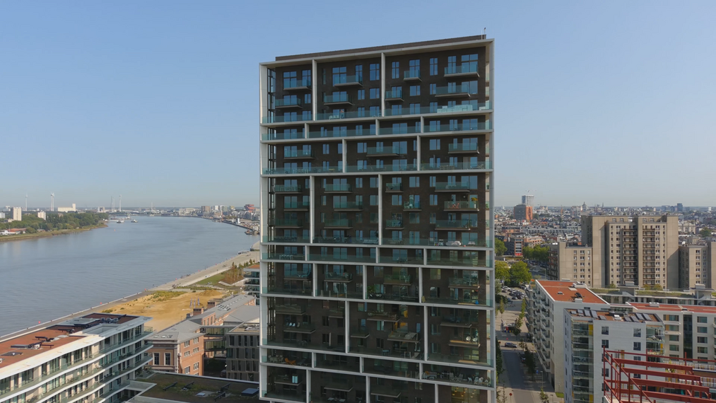 ConceptWall 60 Perete cortina și MasterLine 8 HI+ Ferestre - Scheldezicht situat în Antwerp, België