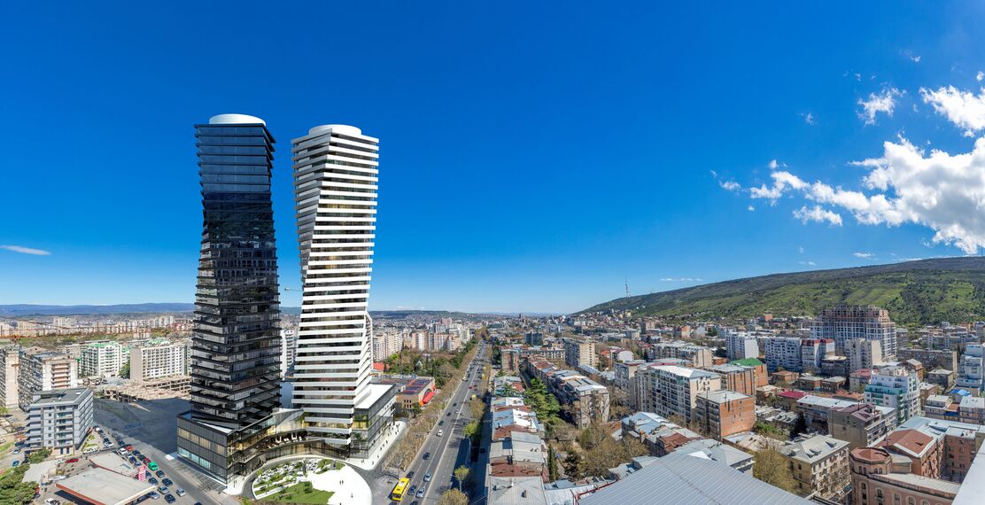 ConceptWall 50 Perete cortina, ConceptSystem 77 Usi și ConceptSystem 77 Fereste - Complex de apartamente Axis Towers situat în Tbilisi, Georgia