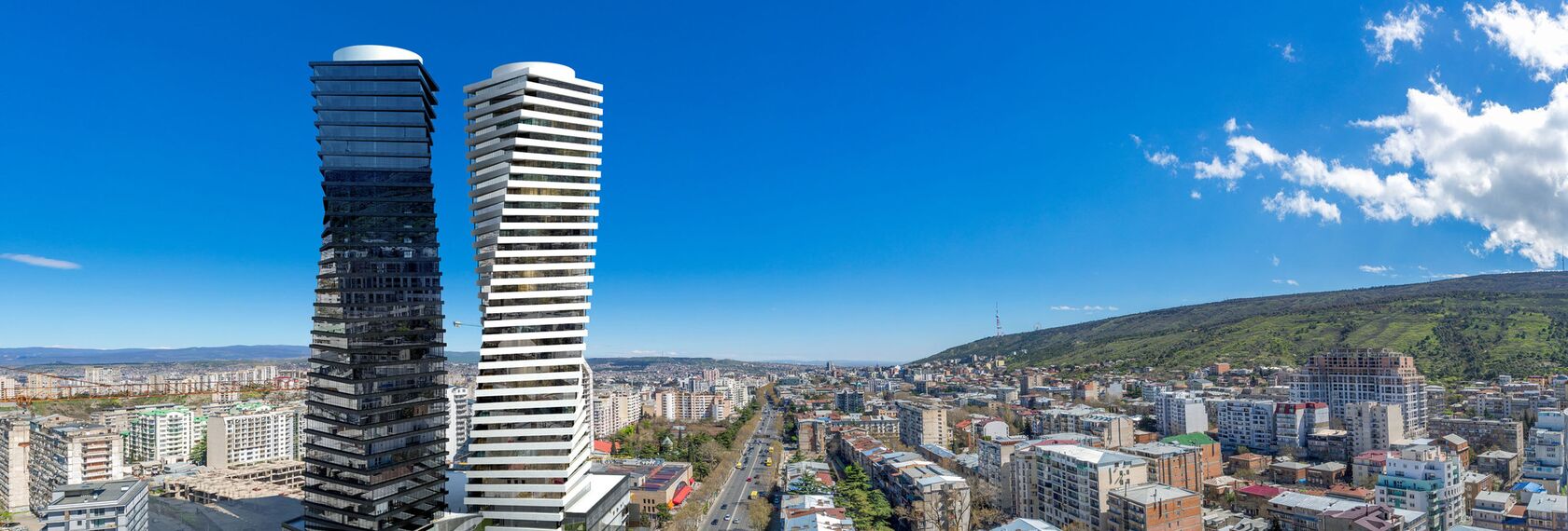 ConceptWall 50 Perete cortina, ConceptSystem 77 Usi și ConceptSystem 77 Fereste - Complex de apartamente Axis Towers situat în Tbilisi, Georgia