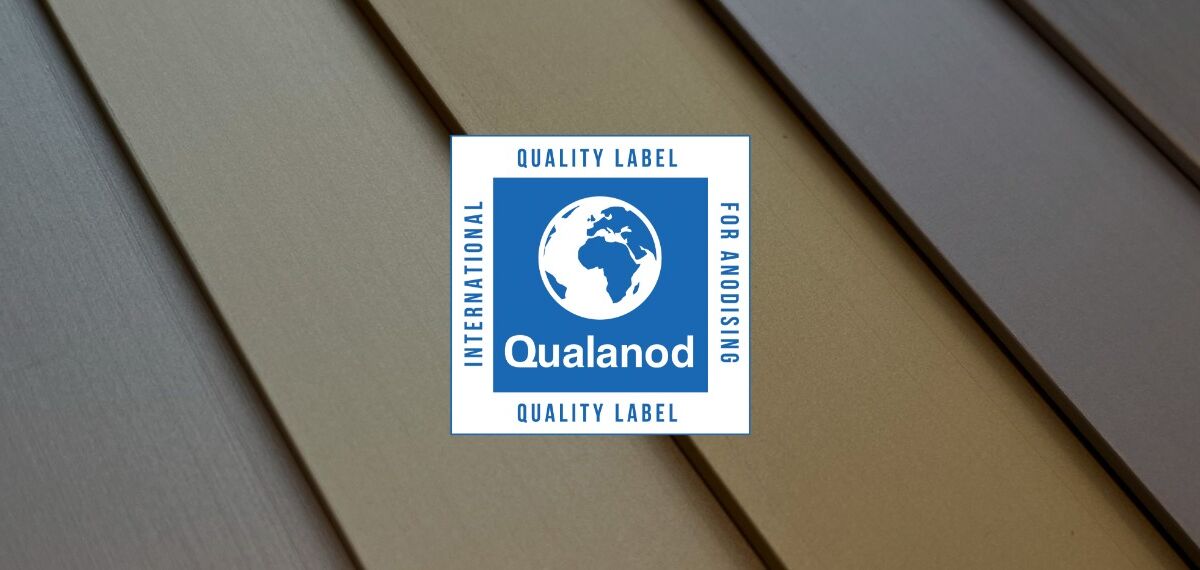 Anodised aluminium with Qualanod logo